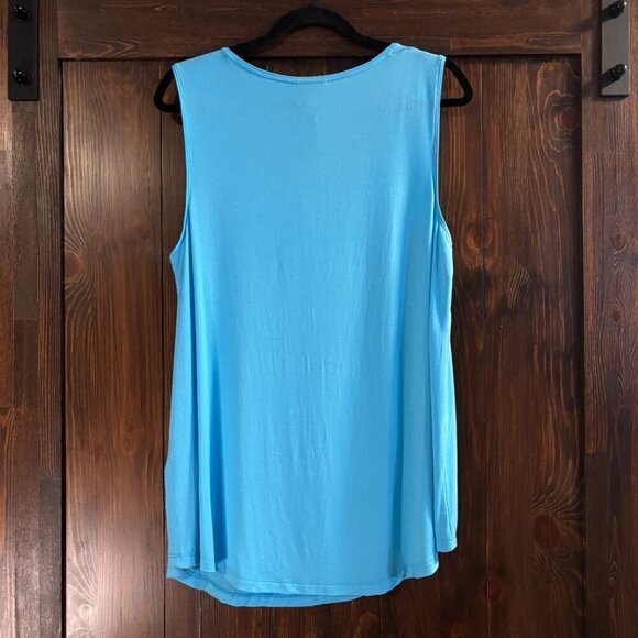 JM Collection Women's Plus Size 0X Blue Solid Tank Top NWT - Picture 3 of 4